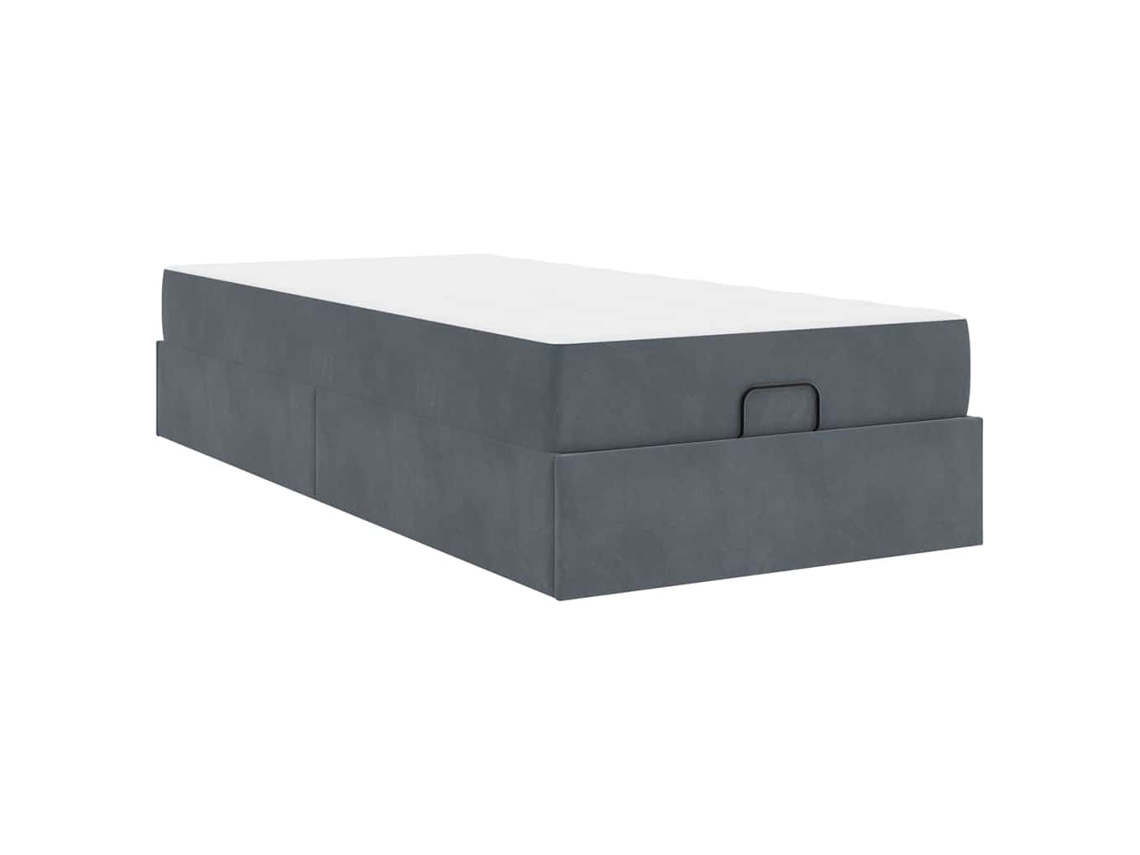 Conjunto 2 Cama Moderna Vidaxl Cinzento-baço Veludo (90 X 200 Cm)