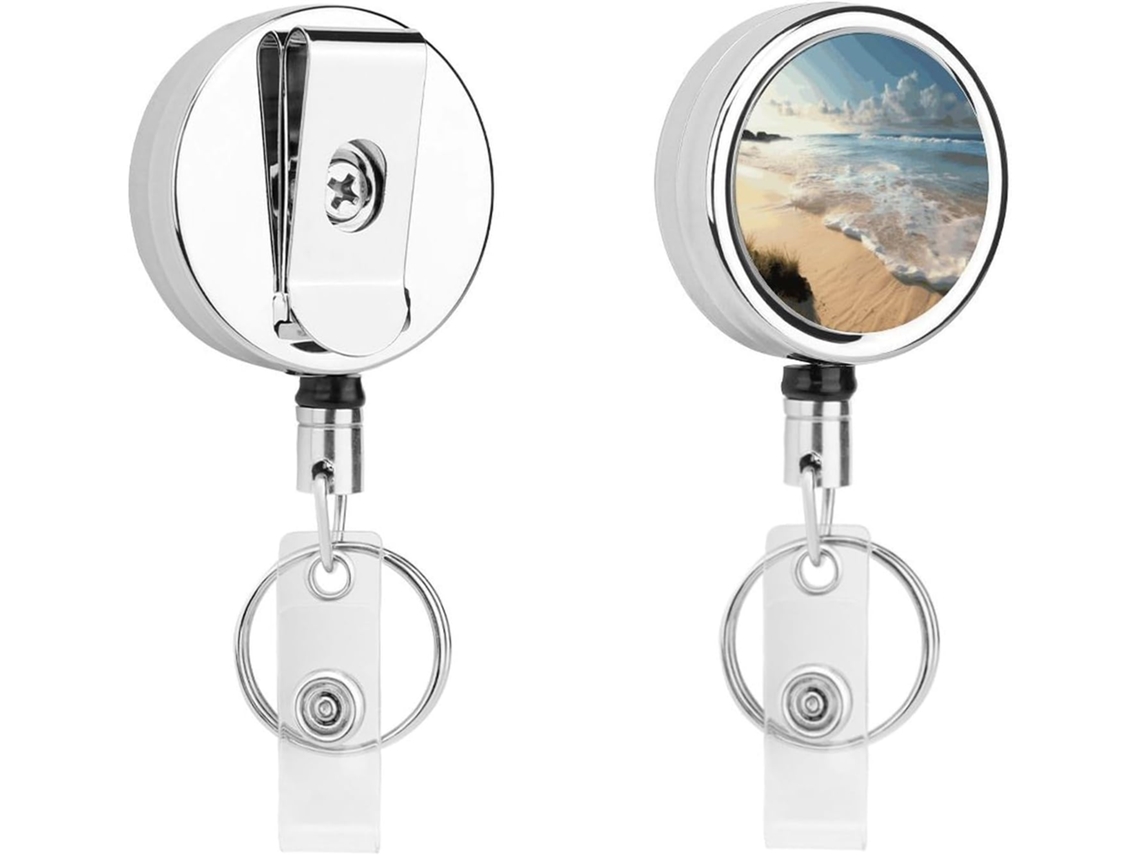 Porta Crachás Retrátil Divertido Da Serene Coastal De Enfermeira Com Clipe E Chaveiro Crachá Fofo Identificação