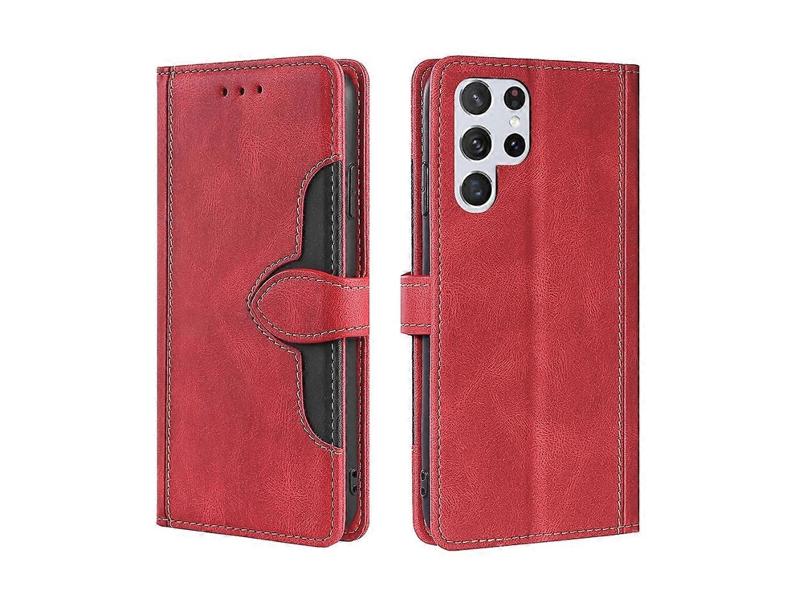 Capa De Couro Com Fivela Magnética E Sensação De Pele Para Samsung Galaxy S23 Ultra 5g