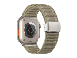 Bracelete para Apple Watch 46/49/45/44mm Nylon com Padrão Ondulado e Fecho Magnético Cor Chá com Leite XIAOMOYU