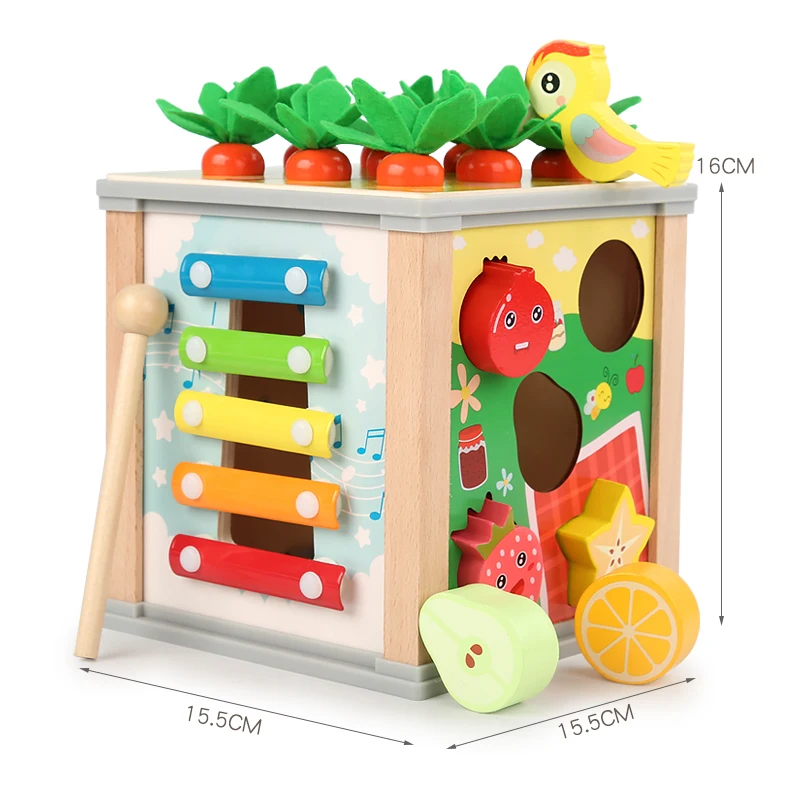 Caixa De Joias Multifuncional De Madeira Montessori, Brinquedo Educativo Para Pré-escola Com Blocos De Construção.