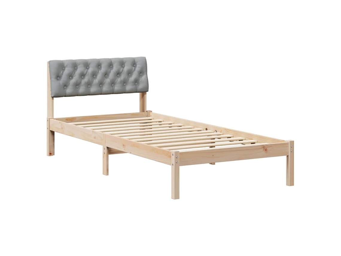 Estrutura da Cama Marrom e Cinza Claro 90 X 200 Cm MAISON EXCLUSIVE
