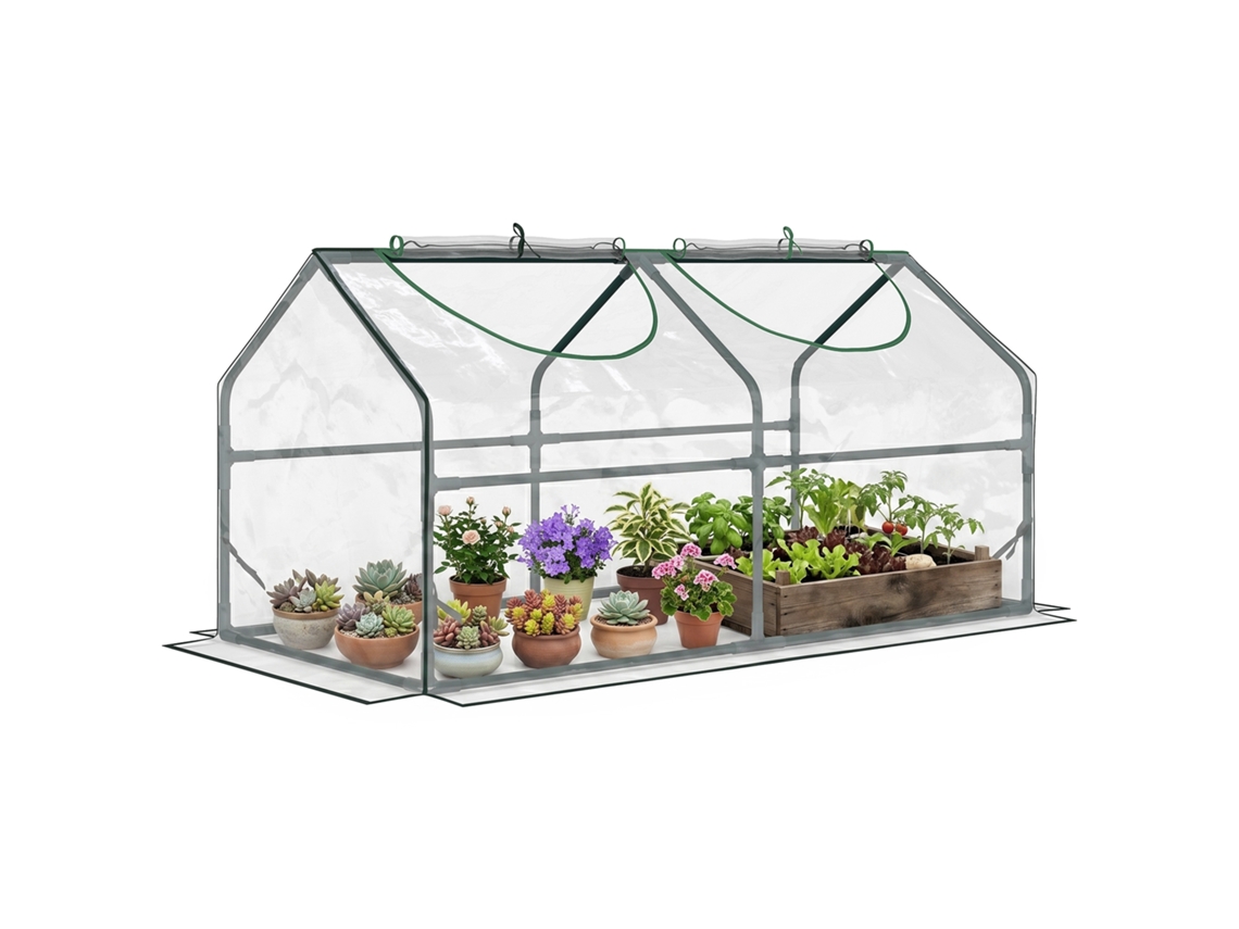 Guarda sol Duplo BTFORUS com 12 varetas, base em cruz, manivela, aço e poliéster 455x265x238 cm cinza