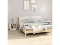 Vidaxl Mesas De Cabeceira 2 Pcs 40x30x40 Cm Pinho Maciço Branco