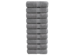 Vidaxl Toalhas De Rosto Premium Solund 10 Unidades Cinza 30x30 Cm 600 G/m²