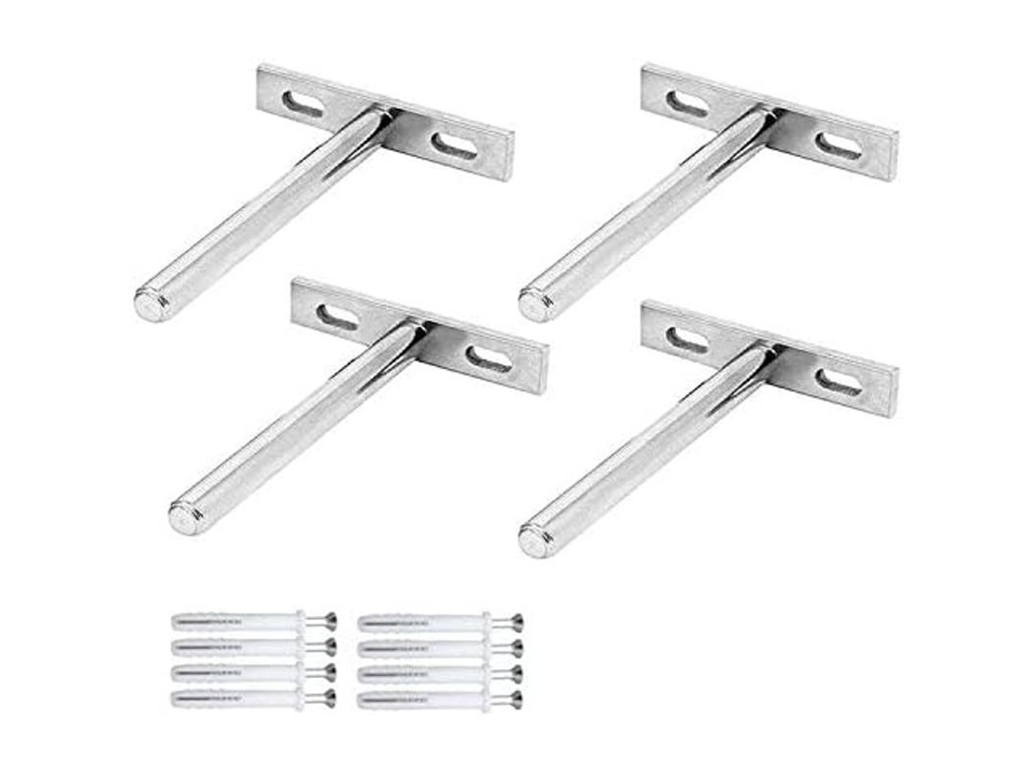 Suportes De Prateleira Flutuante Invisíveis Em Aço Galvanizado 4 Peças Diy