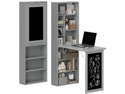 Escrivaninha Parede com Estante e Quadro negro, Ajustável