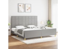 Vidaxl Estrutura De Cama Sem Colchão 200x200 Cm Tecido Cinzento-claro