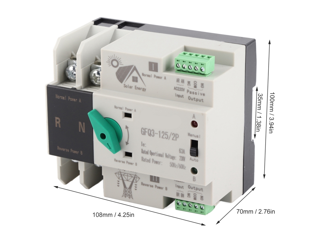 Laxiscreed Comutador Automático De Energia Para Duas Fontes, Troca Rápida Ac 230v