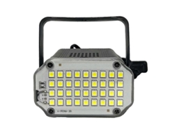 Luz Estroboscópica Com Ativação Por Som E Velocidade Ajustável, 36 Leds Brancos Super Brilhantes Negro