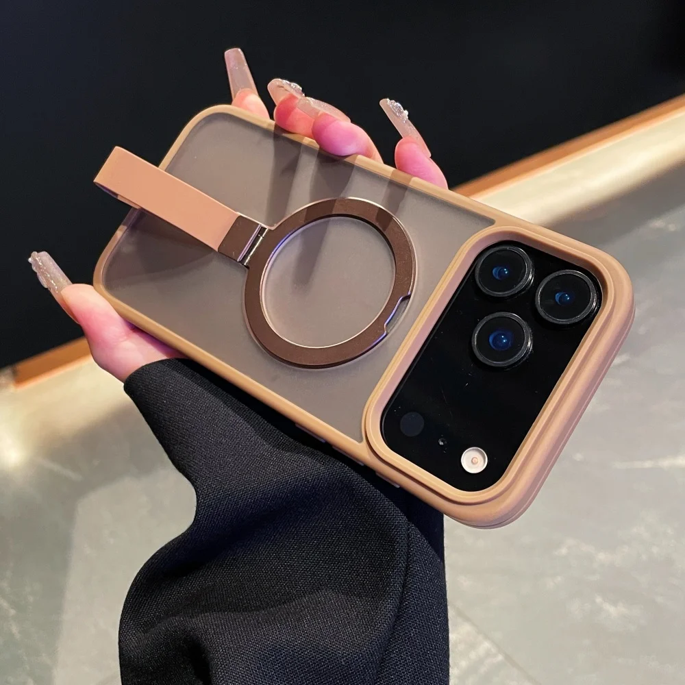 (dourado Do Deserto 17promax) Capa Para Celular Com Suporte Magnético E Anel Fosco, Com Alça De Pulso.