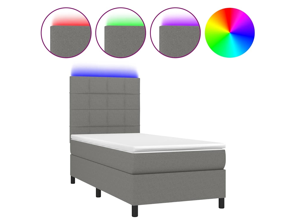 Box Spring Bed, Box Spring Beds Vidaxl Cinzeto Tecido (80 X 200 Cm)