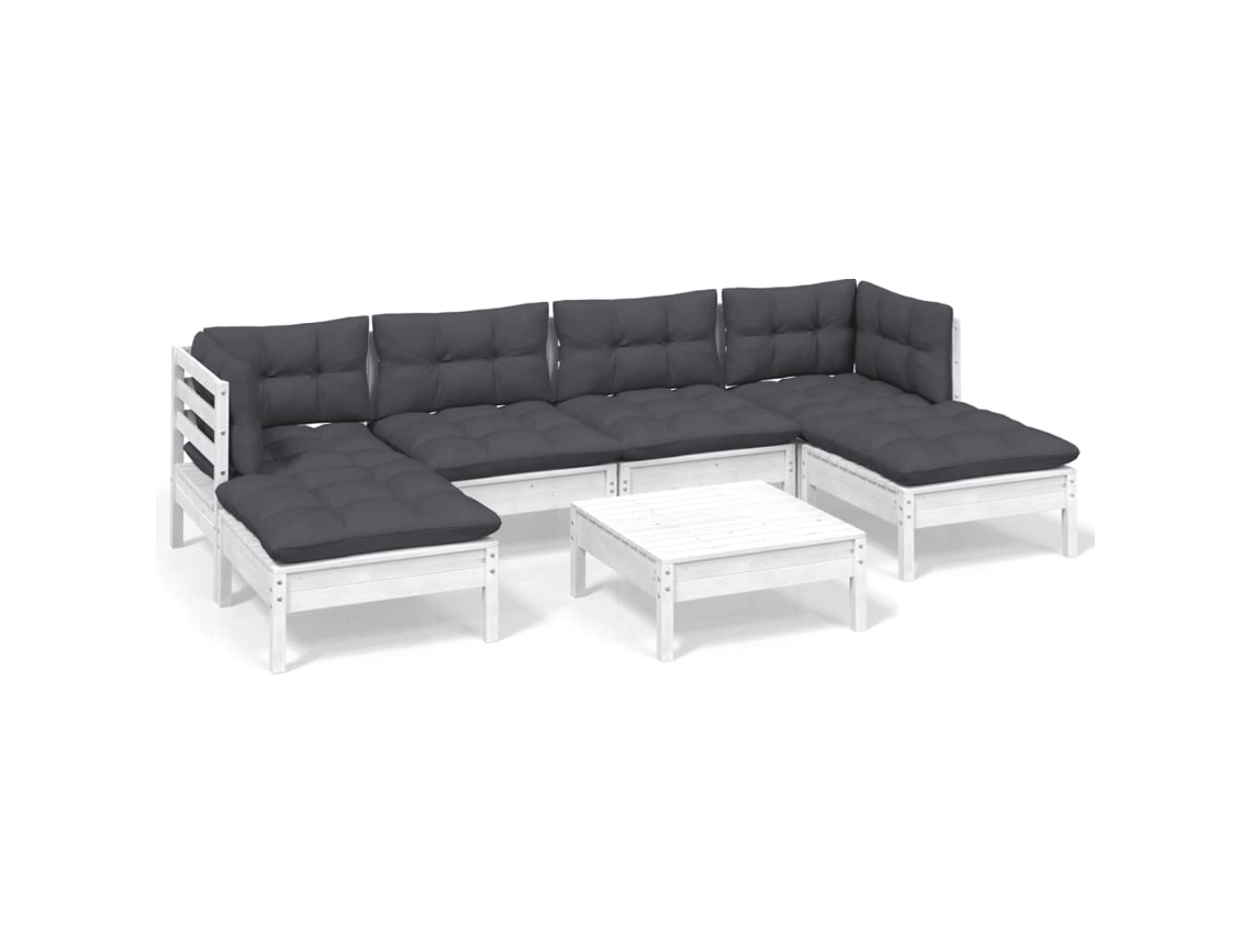 Garden Lounge Set, Garden Lounge Sets Vidaxl Branco Madeira De Pinho (n/a)