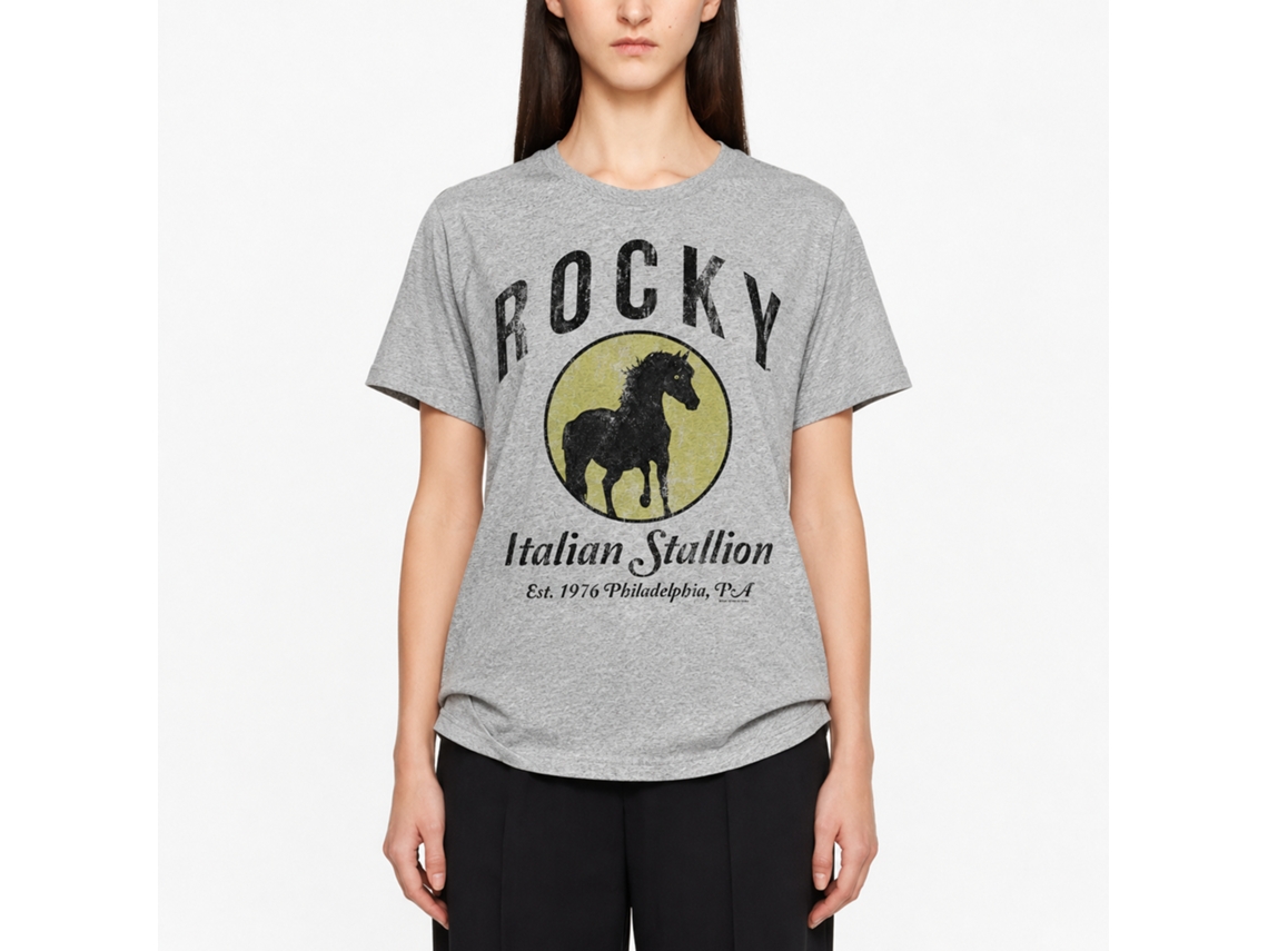 Rockinstone Rocky Movie Established 1967 Heather Gray Adult T-shirt Size:l