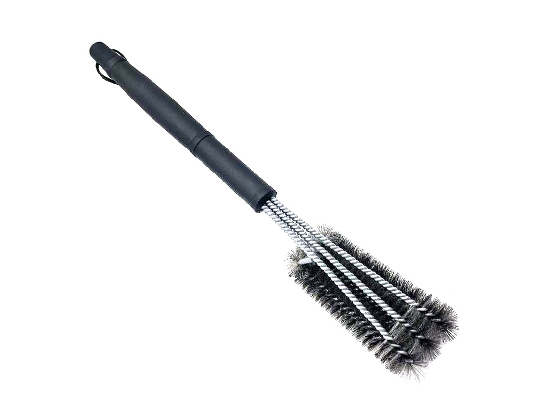 Conjunto de 3 escovas para limpeza de grelha, aço inox, com raspador AQUAFORGE