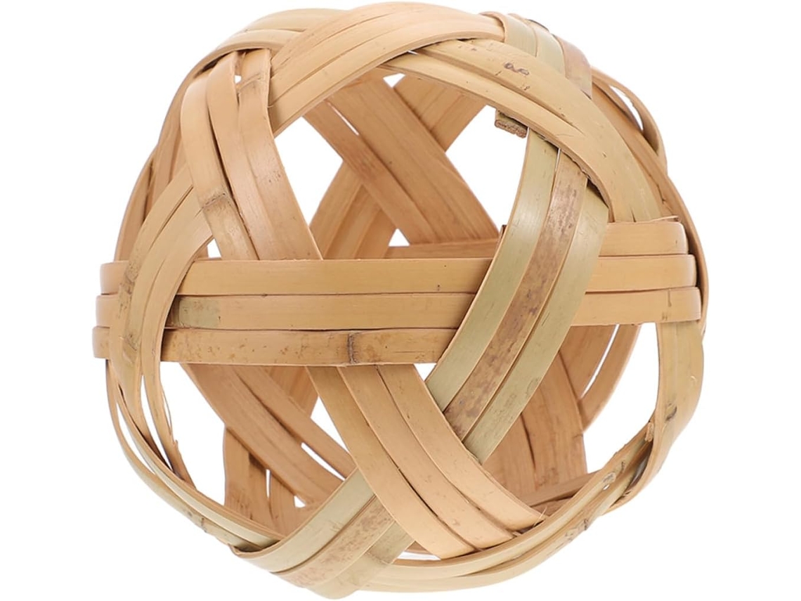 Bola grande de bambu natural trançado, brinquedo decorativo feito à mão para decoração de casa, presente para meninos e meninas.