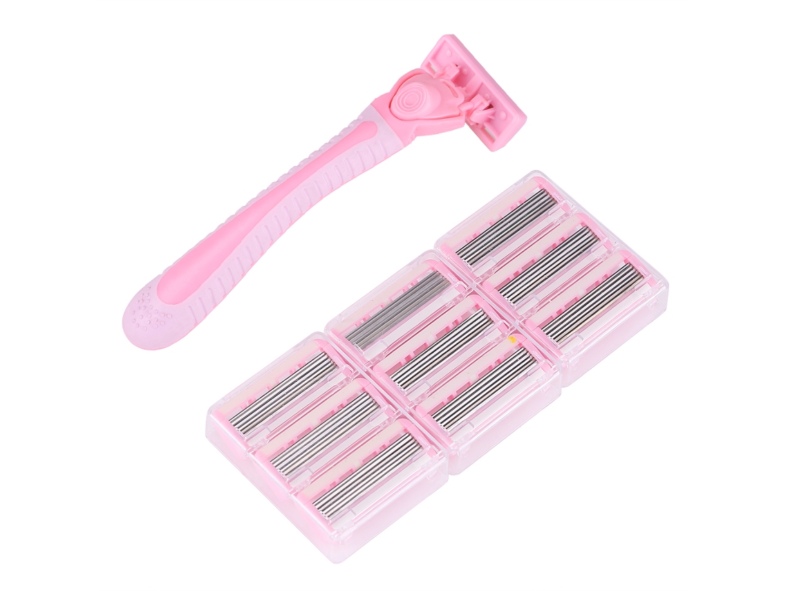 Soporte De Barbear Para Homens E Mulheres 3 Cores Com Lâminas Suaves De 6 Camadas E Ferramentas De Beleza Substituíveis
