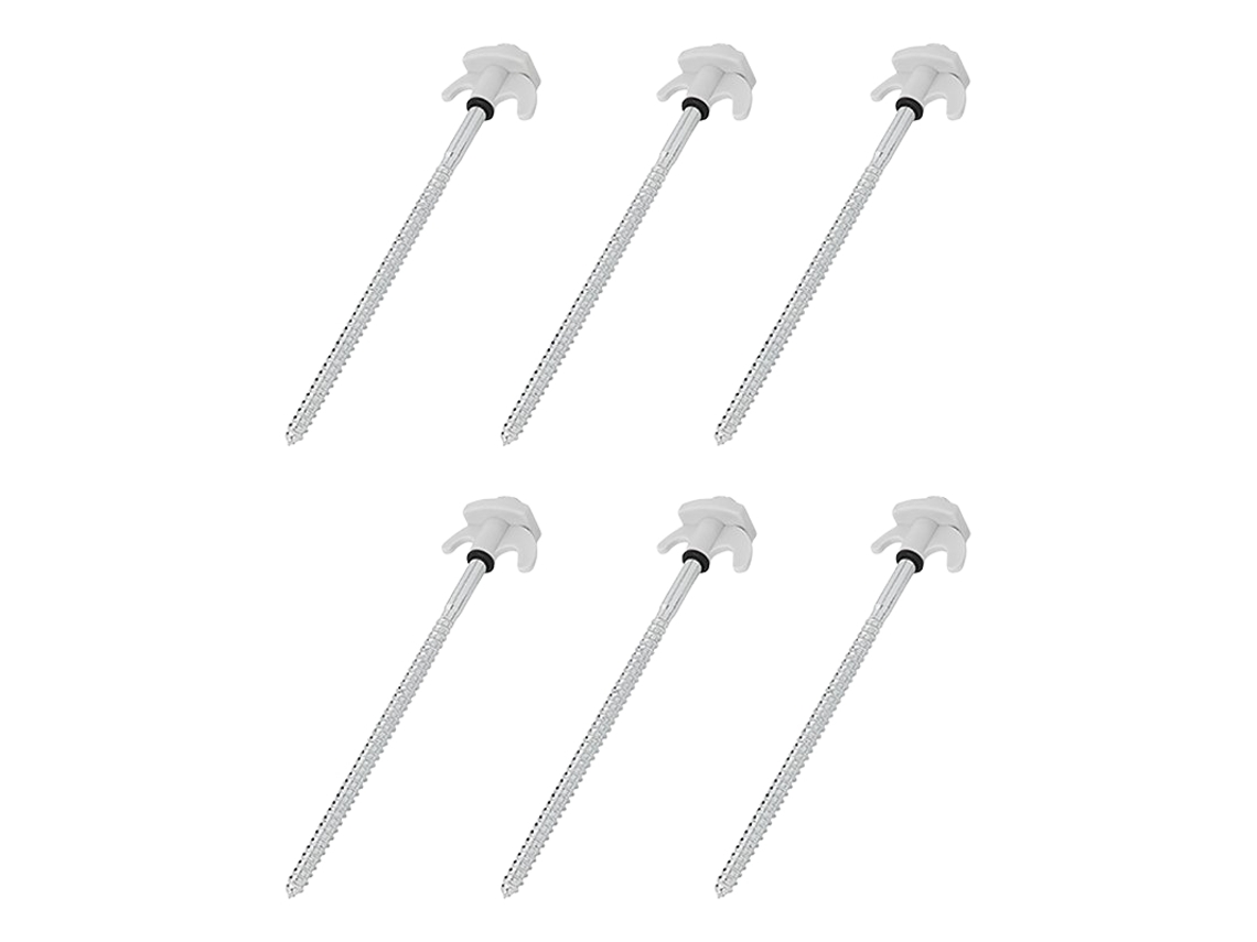 Estaca de tenda metálica de 20 cm com gancho plástico 6 unidades AQUAFORGE