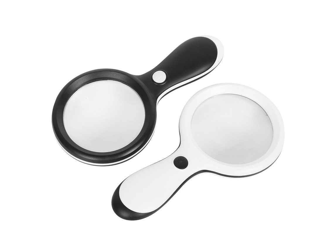 Laxiscreed Lupa De Mão Com Luz Led Quente E Fria - Diâmetro De 88mm Para Leitura Confortável
