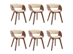 Dining Chair, Dining Chairs Vidaxl Creme Couro Artificial (n/a)