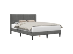 Conjunto 1 Estrutura De Cama Moderna Vidaxl Cinzento Veludo (120 X 200 Cm)