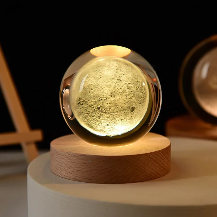 Bola de Cristal 3d de 6 Cm, Gravada a Laser, Decoração para Mesa de Casa MDUG