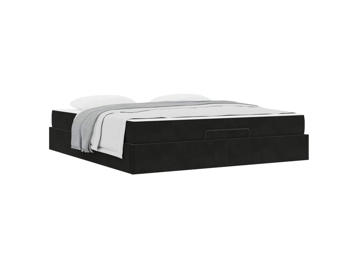 Conjunto de Estruturas de Cama com Colchão 2 Pcs Preto Veludo MAISON EXCLUSIVE