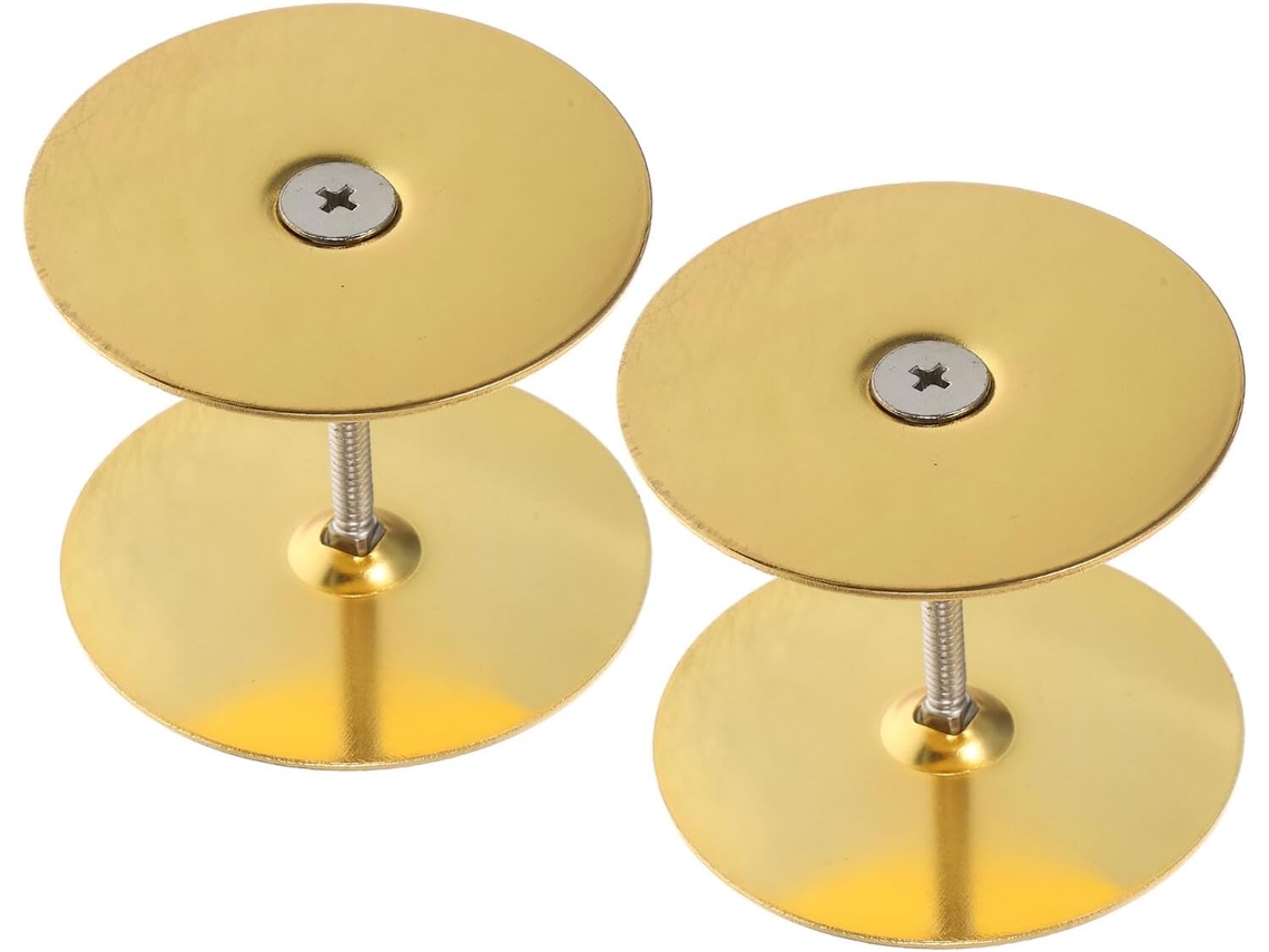 Placas De Cobertura Para Orifícios Portas Segurança Em Aço Inoxidável Reforçado, Cor Dourada, 67mm De Diâmetro, Conjunto