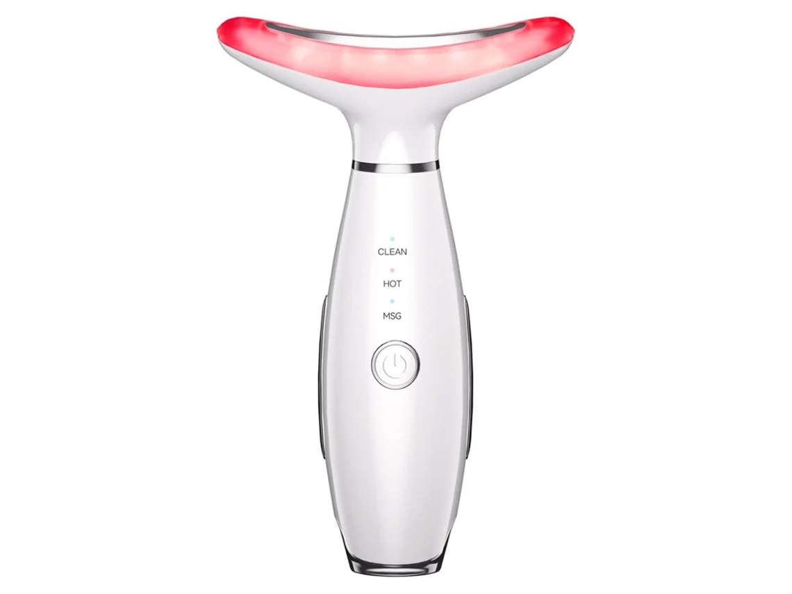 Massajador Facial E Pescoço Equipamento Com Led De 7 Cores E Tecnologias Térmicas E Vibratórias Para Cuidados Faciais. Yizhood