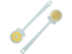 Conjunto De 2 Escovas Esfoliantes Mipcase Com Cabo Longo E Cerdas Em Formato Flor, Escova De Esfoliação Para Homens E