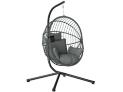Cadeira Suspensa Cm, Externa Cadeira Suspensa, Incluindo Estofamento, Cadeira De Ovo, 120 Cm X 106 Cm X 188 Cinza