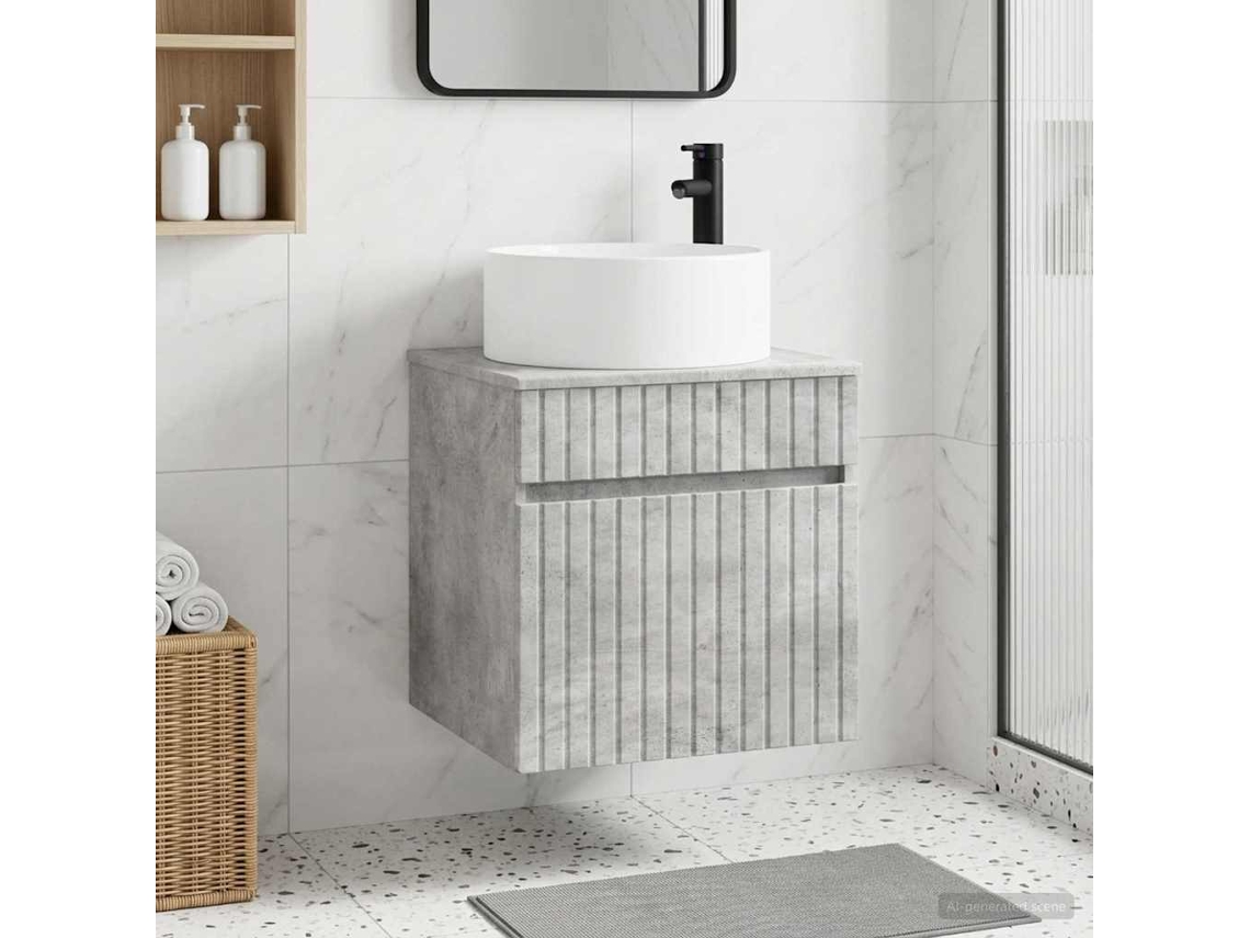 Vidaxl Vanidade De Pia De Parede Cinzento Cimento 49 X 44,5 X 65,5 Cm