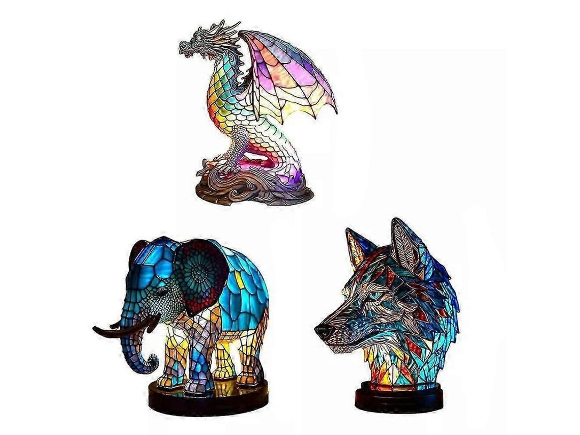 Lâmpada de Mesa Sereia em Vidro Esmerilhado Série Animal Luz Noturna S/MARCA