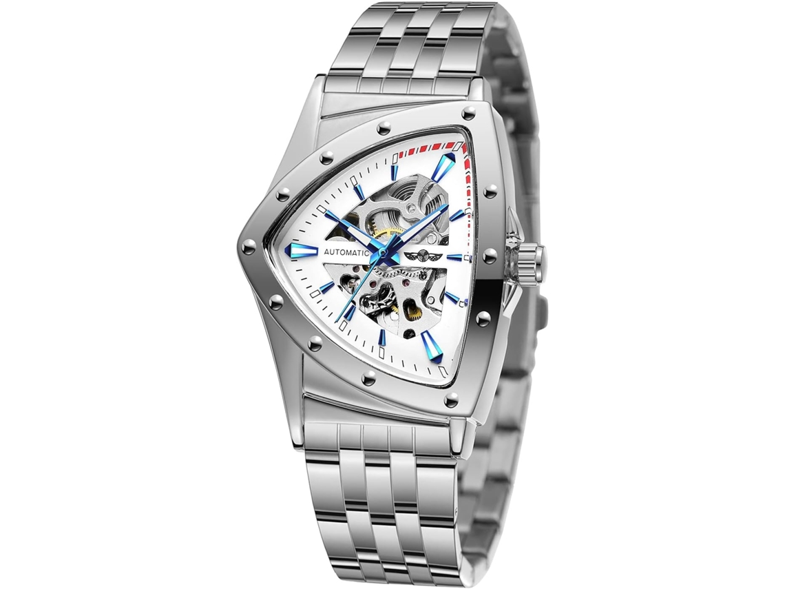 Lurelia Relógio Mecânico Masculino, Automático, Luminoso, Mostrador Esqueleto, Aço Inoxidável, Abs, Resistente À Água 30m