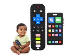 Brinquedos de Dentição para Bebê 2 Peças Formato de Controle Remoto para 3 18 Meses CZHHMART