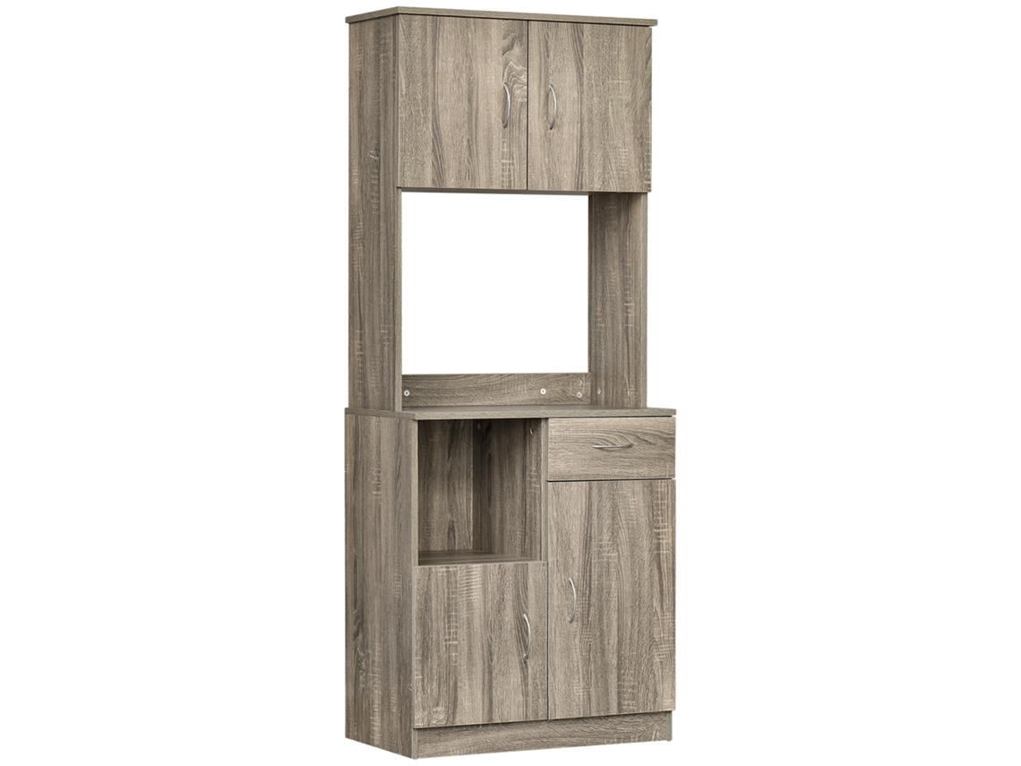 Aparador para Cozinha ou Sala de Jantar, Buffet com Armários e Gavetas, Madeira, 71x41x178 Cm, ZENCORE SERVICES