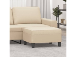 Vidaxl Apoio De Pés 70x55x41 Cm Tecido De Microfibra Cor Creme