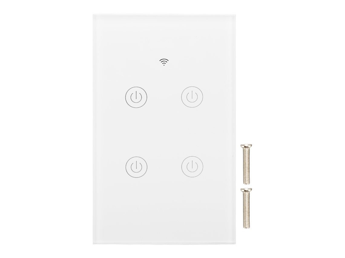 Interruptor inteligente 4 vías control por voz app 100-240V programable