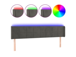 Led Headboard, Led Headboards Vidaxl Cinzeto Veludo (163 X 16 X 78/88 Cm)