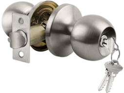Maçaneta De Porta Com Chave E Fechadura, Em Aço Inoxidável, Padrão Esférico, Para Portas Internas E Externas De