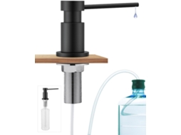 Dispensador Inox Preto 300ml C Mangueira 1,5m Porcas P Detergente Cozinha ZYBLSSBB