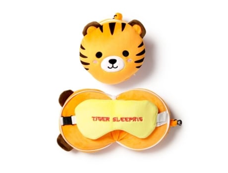 Almofada de viagem 2 em 1 para tigre restazz fofo com máscara para os olhos PUCKATOR
