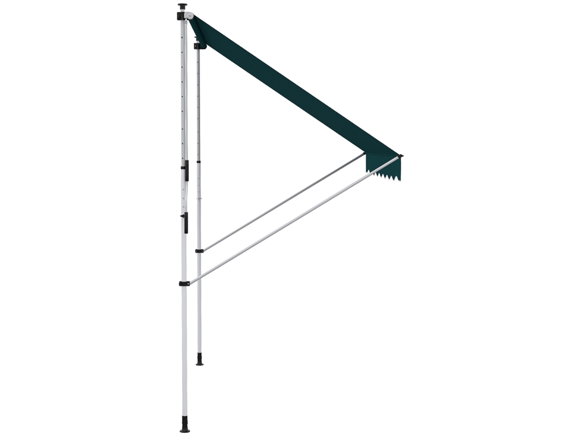 Toldo Manual Retrátil 200x150 Cm Com Manivela De Alumínio Ângulo Ajustável Proteção Solar Para Varanda Jardim Pátio Verde