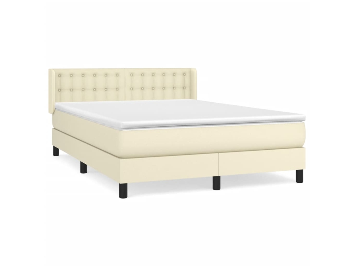 Box Spring Bed, Box Spring Beds Vidaxl Creme Couro Artificial (140 X 190 Cm)