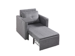 Sofá-cama com encosto ajustável em 5 direções, capacidade de carga 249,5 kg, cinza Vevor