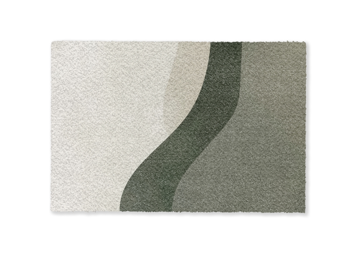 Tapetes De Entrada Japandi - Verde - Abstrato - Moderno 60x40