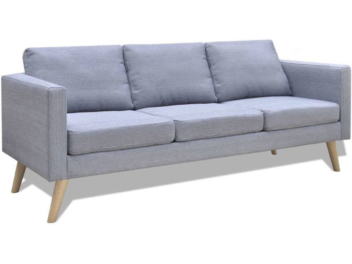 Conjunto de Sofás VIDAXL 2 lugares e 3 lugares tecido cinzento claro
