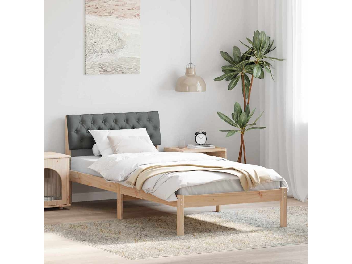 Vidaxl Estrutura Da Cama Castanho E Cinzento-escuro 90 X 190 Cm