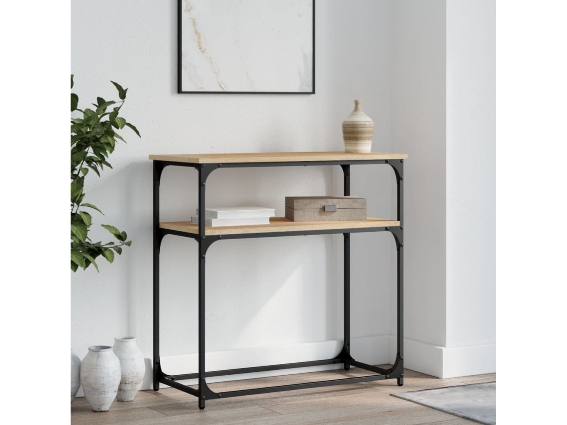 Vidaxl Mesa Consola 75x35,5x75 Cm Derivados De Madeira Carvalho Sonoma
