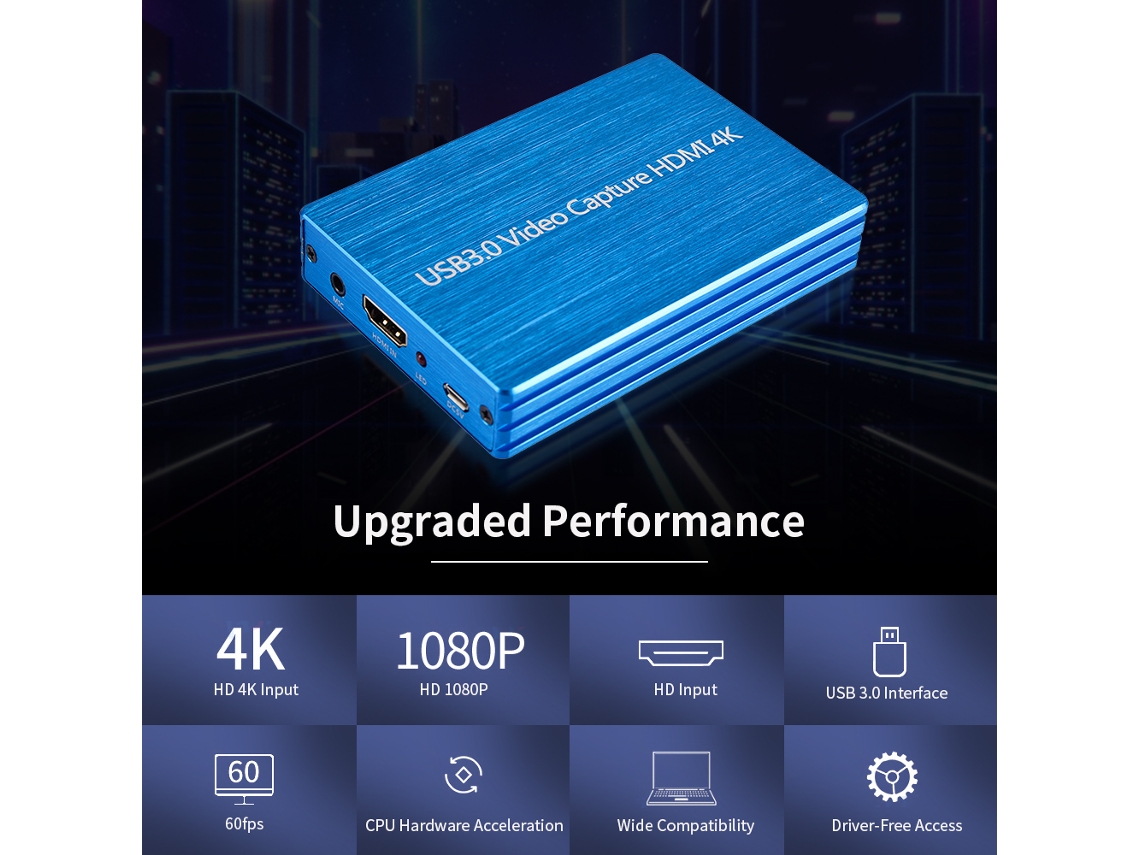 Nk-s300 Dongle De Captura De Vídeo Hdmi Para Usb 3.0 4k Gravador 1080p 60fps Para Transmissão Ao Vivo De Jogos